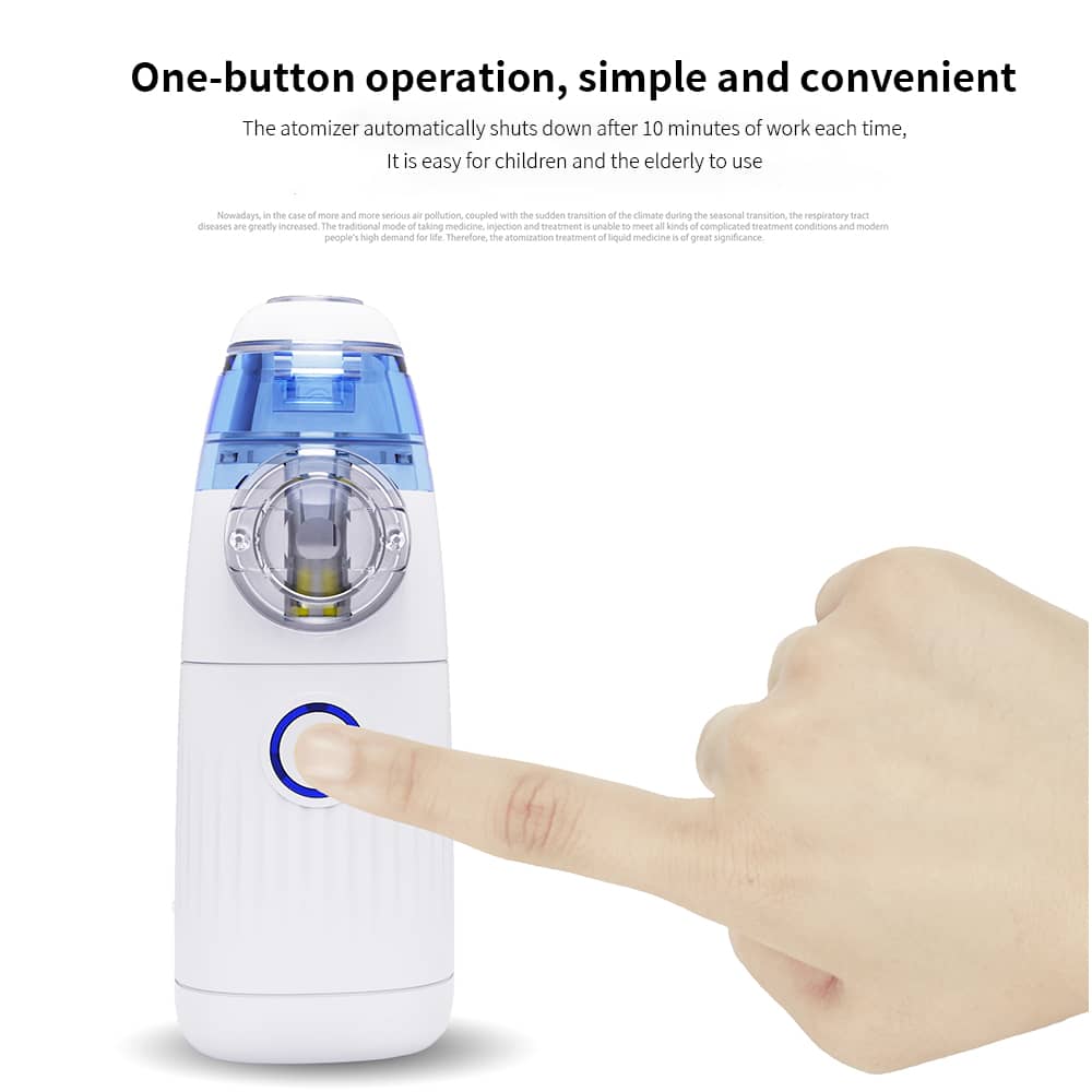 Adult using home mesh nebulizer treatment device
