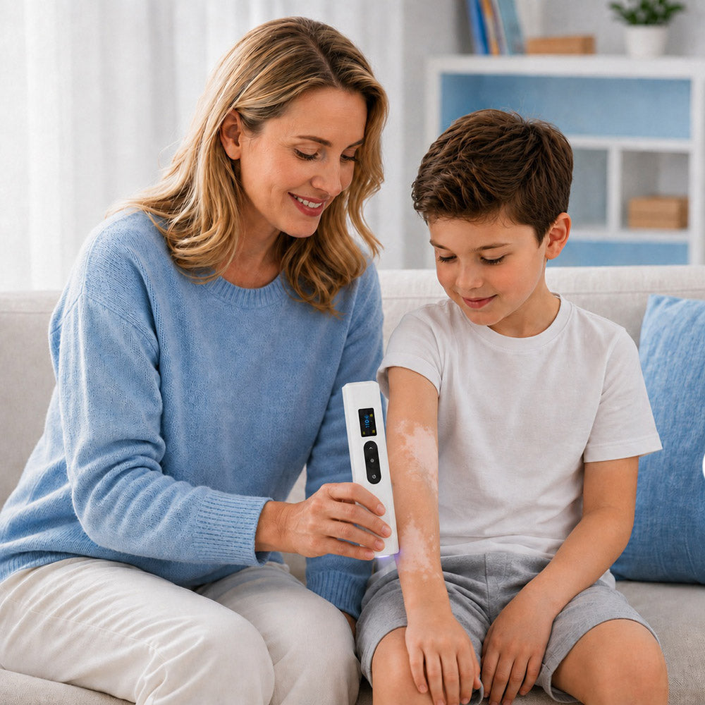 Parent-assisted use of UV308A at home