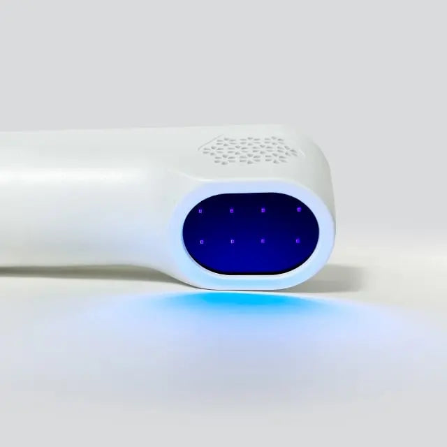 Close-up of the UV308B light window with 8 LED chips illuminated