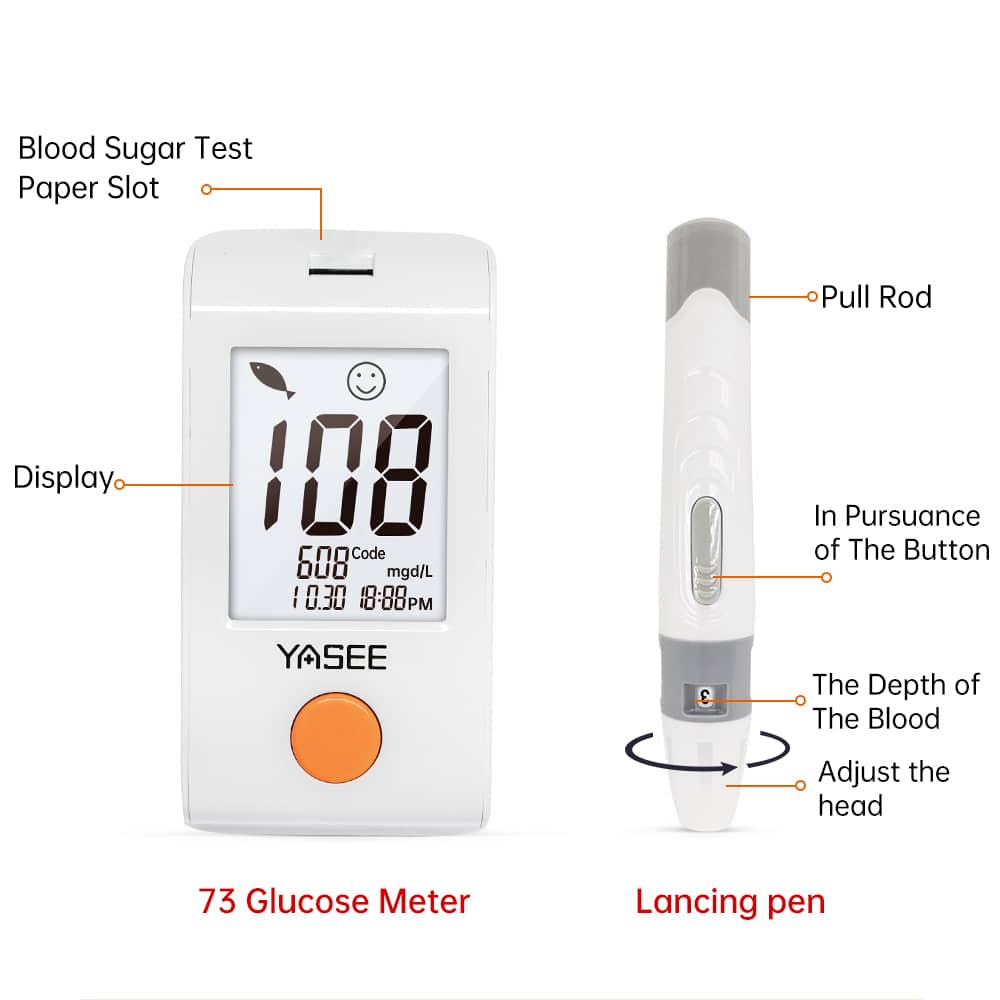 Blood Glucose Meter（GLM-73 Black orange ）
