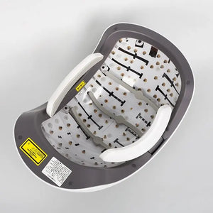 Red light therapy LEDs inside hair growth helmet