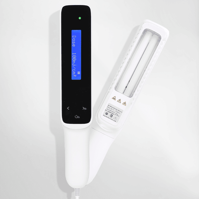 BU-10 311nm NB-UVB phototherapy device OLED display demonstration